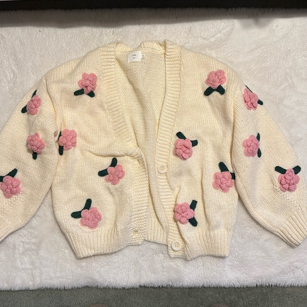 Floral thick cardigan